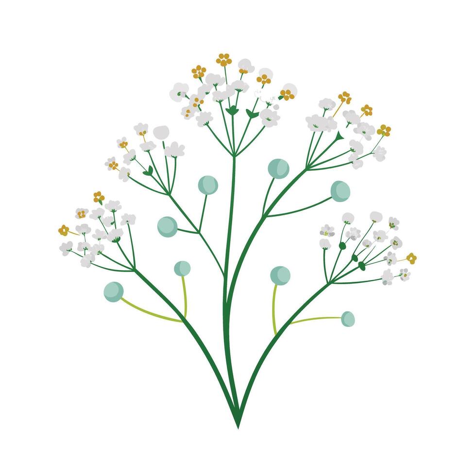 Beautiful Flower Minimalist Floral Illustration vector