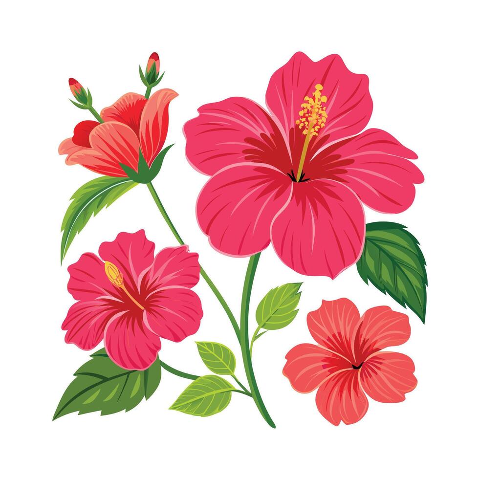Beautiful Flower Minimalist Floral Illustration vector