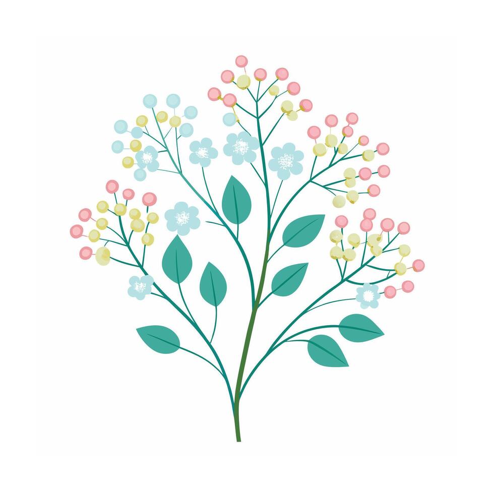 Beautiful Flower Minimalist Floral Illustration vector