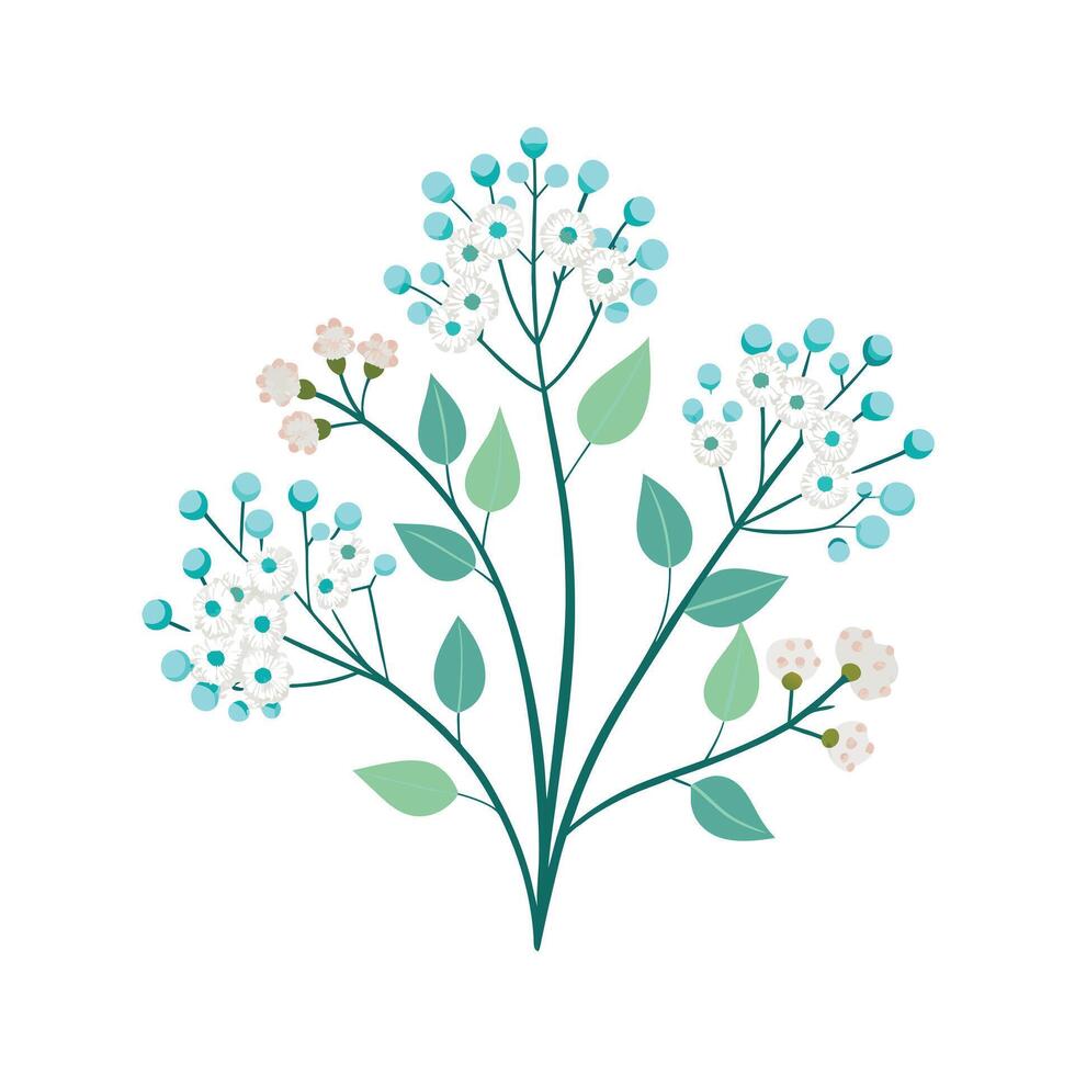 Beautiful Flower Minimalist Floral Illustration vector