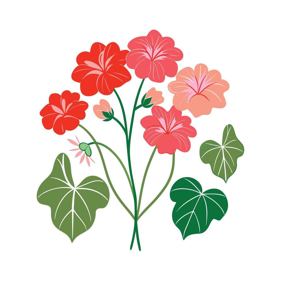 Beautiful Flower Minimalist Floral Illustration vector