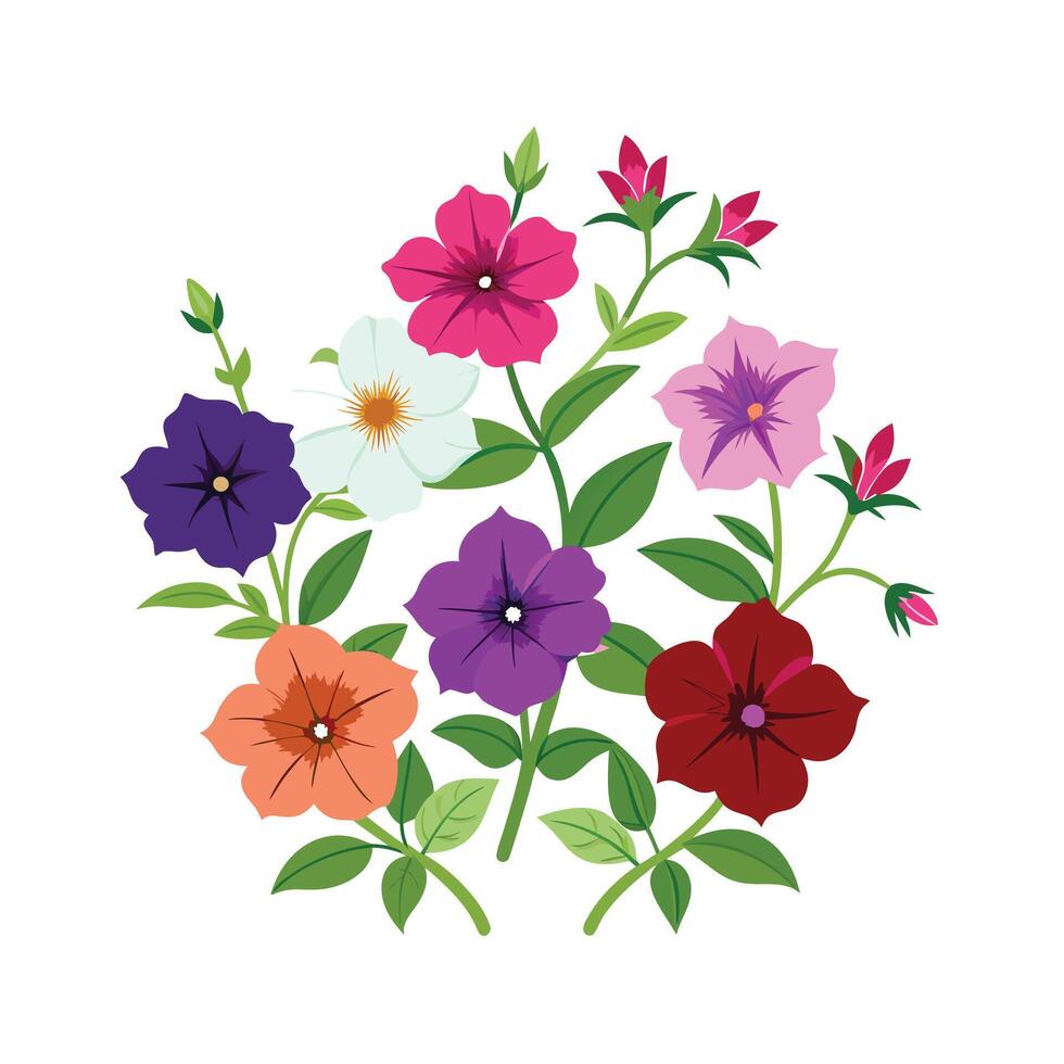 Beautiful Flower Minimalist Floral Illustration vector
