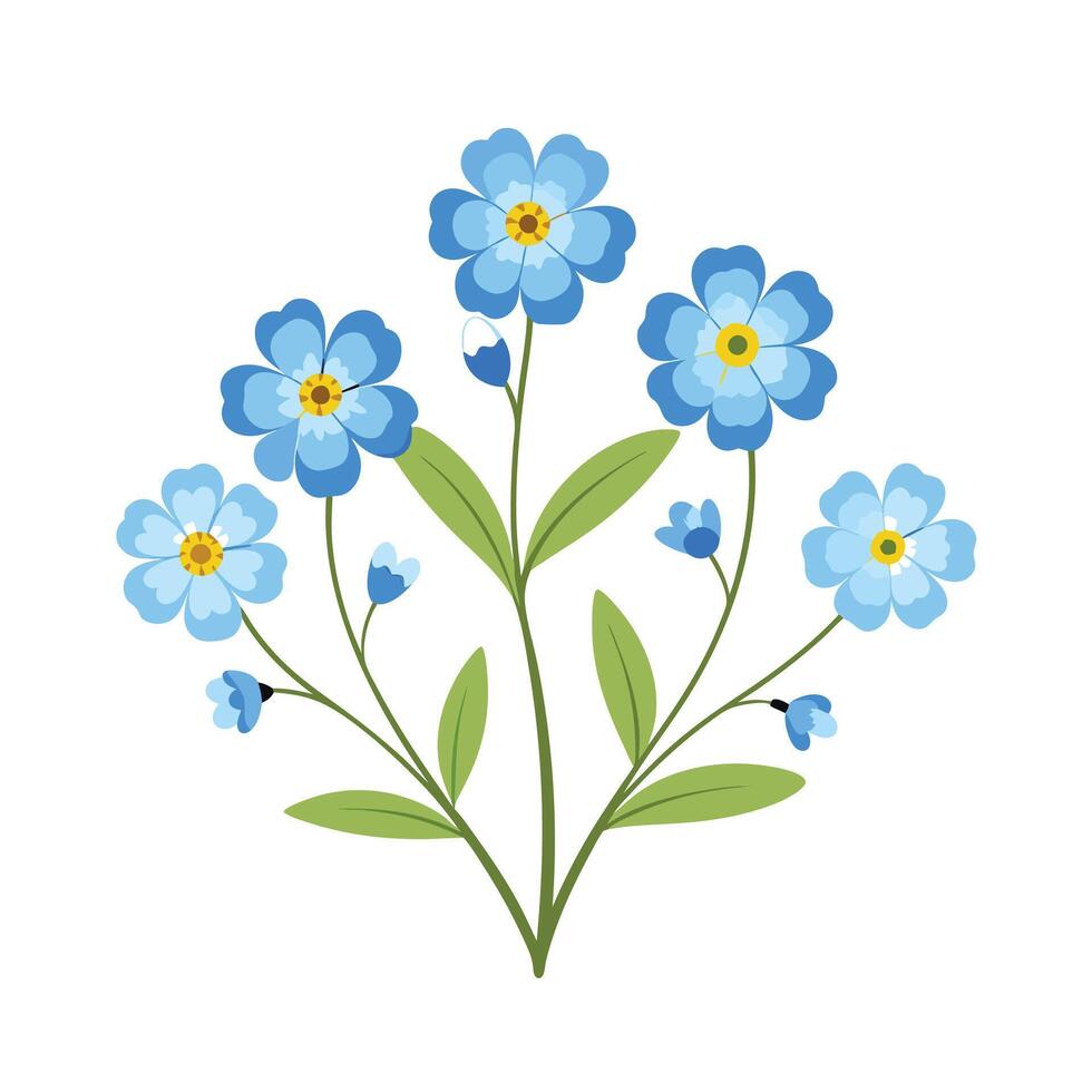Beautiful Flower Minimalist Floral Illustration vector