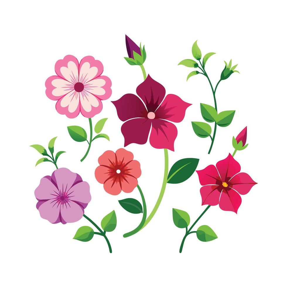 Beautiful Flower Minimalist Floral Illustration vector