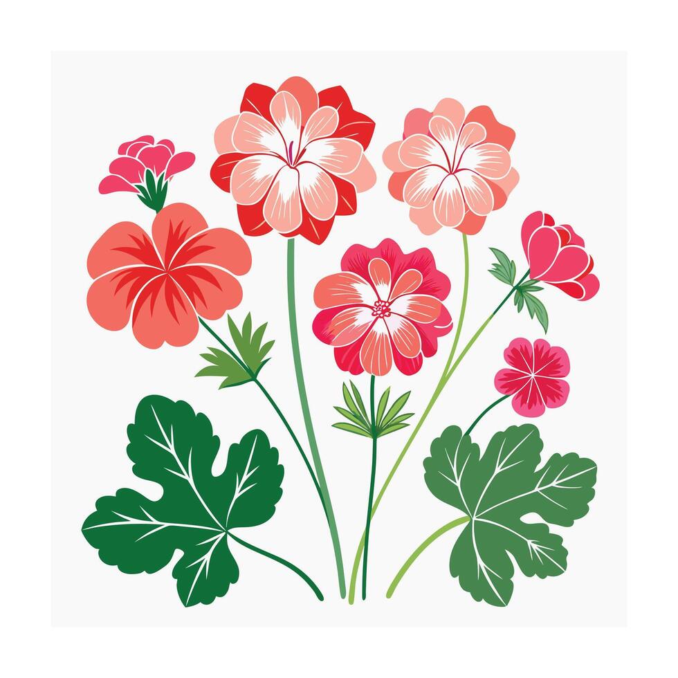 Beautiful Flower Minimalist Floral Illustration vector