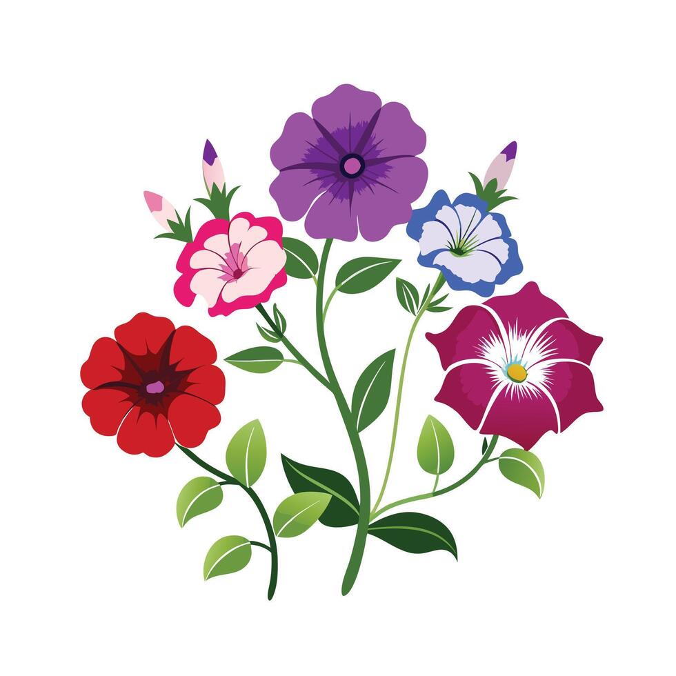 Beautiful Flower Minimalist Floral Illustration vector