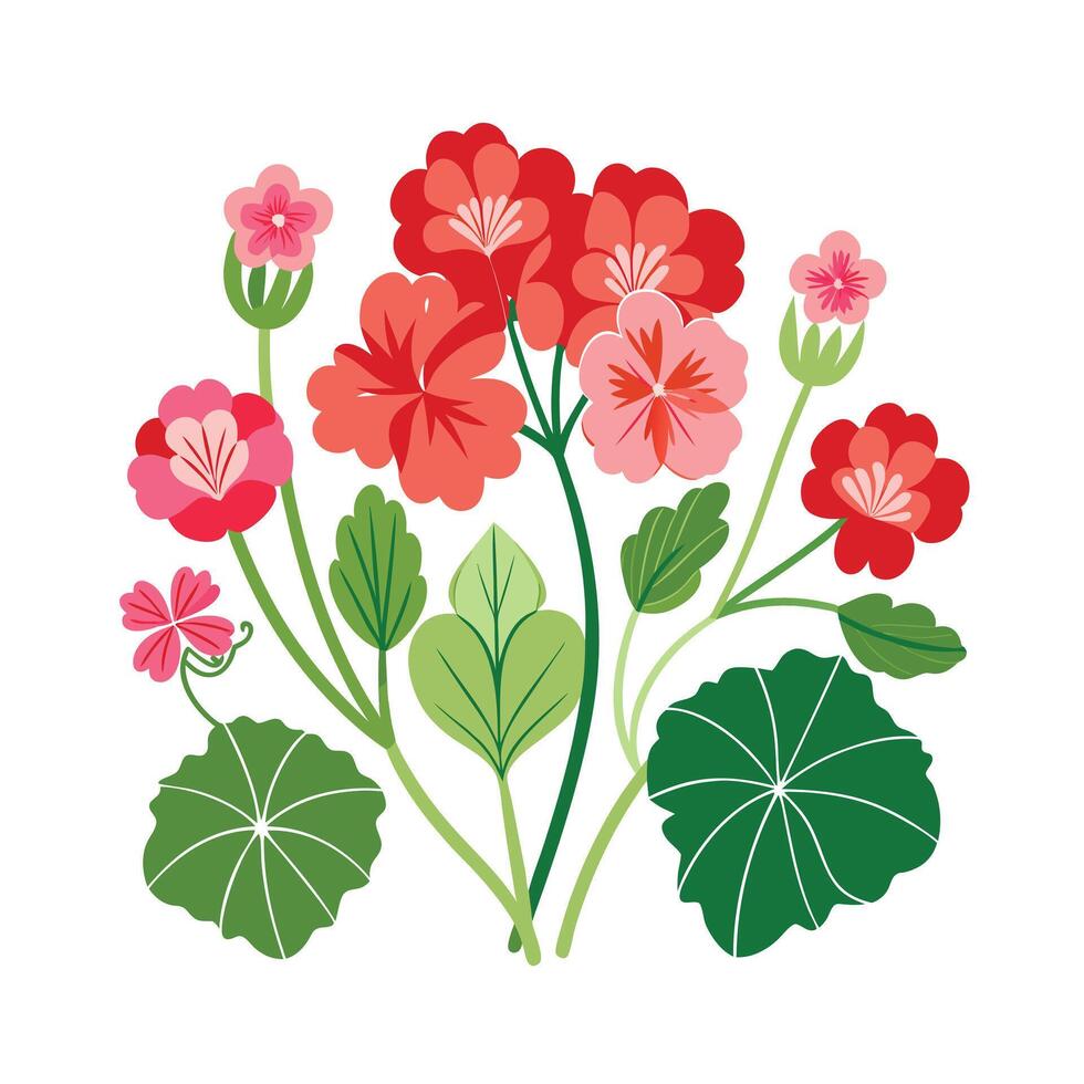 Beautiful Flower Minimalist Floral Illustration vector