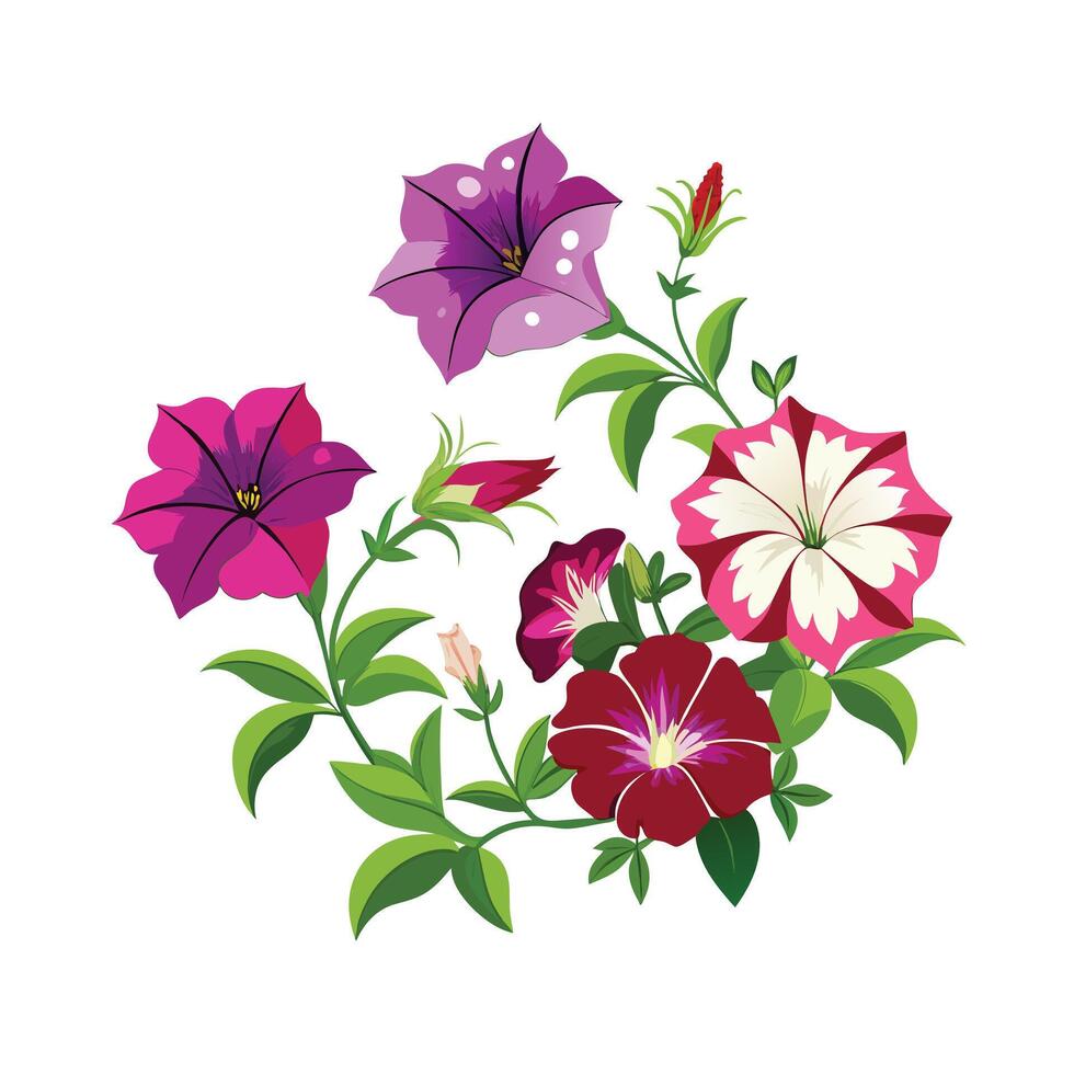 Beautiful Flower Minimalist Floral Illustration vector