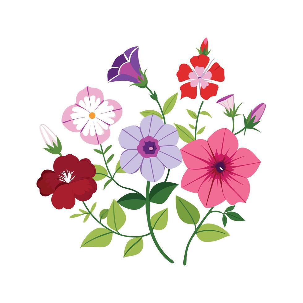 Beautiful Flower Minimalist Floral Illustration vector