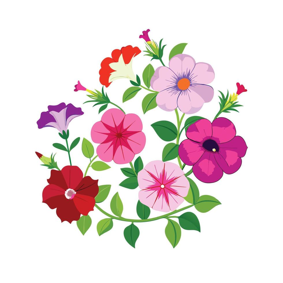 Beautiful Flower Minimalist Floral Illustration vector