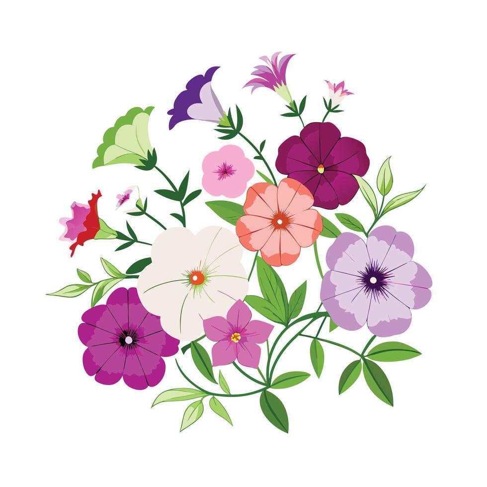 Beautiful Flower Minimalist Floral Illustration vector
