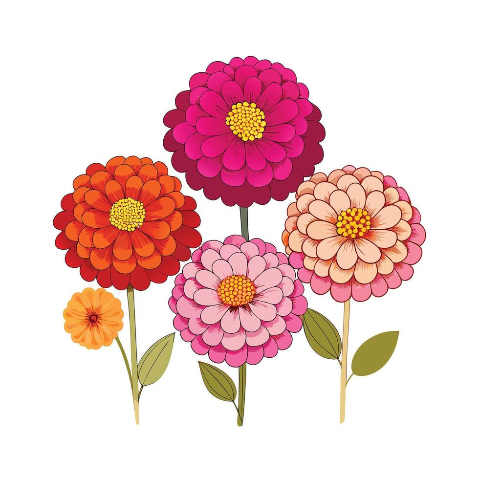 Beautiful Flower Minimalist Floral Illustration vector