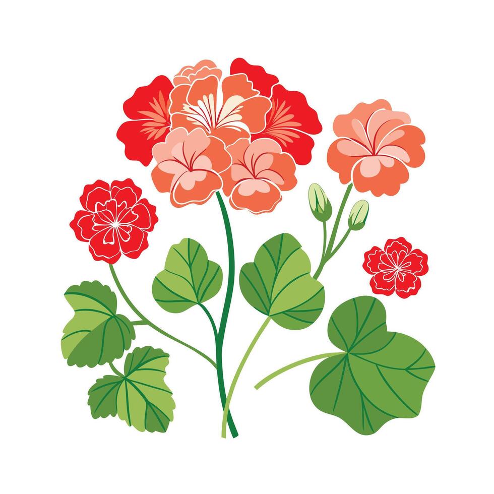 Beautiful Flower Minimalist Floral Illustration vector