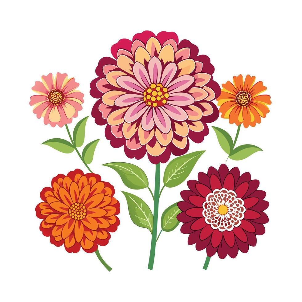 Beautiful Flower Minimalist Floral Illustration vector