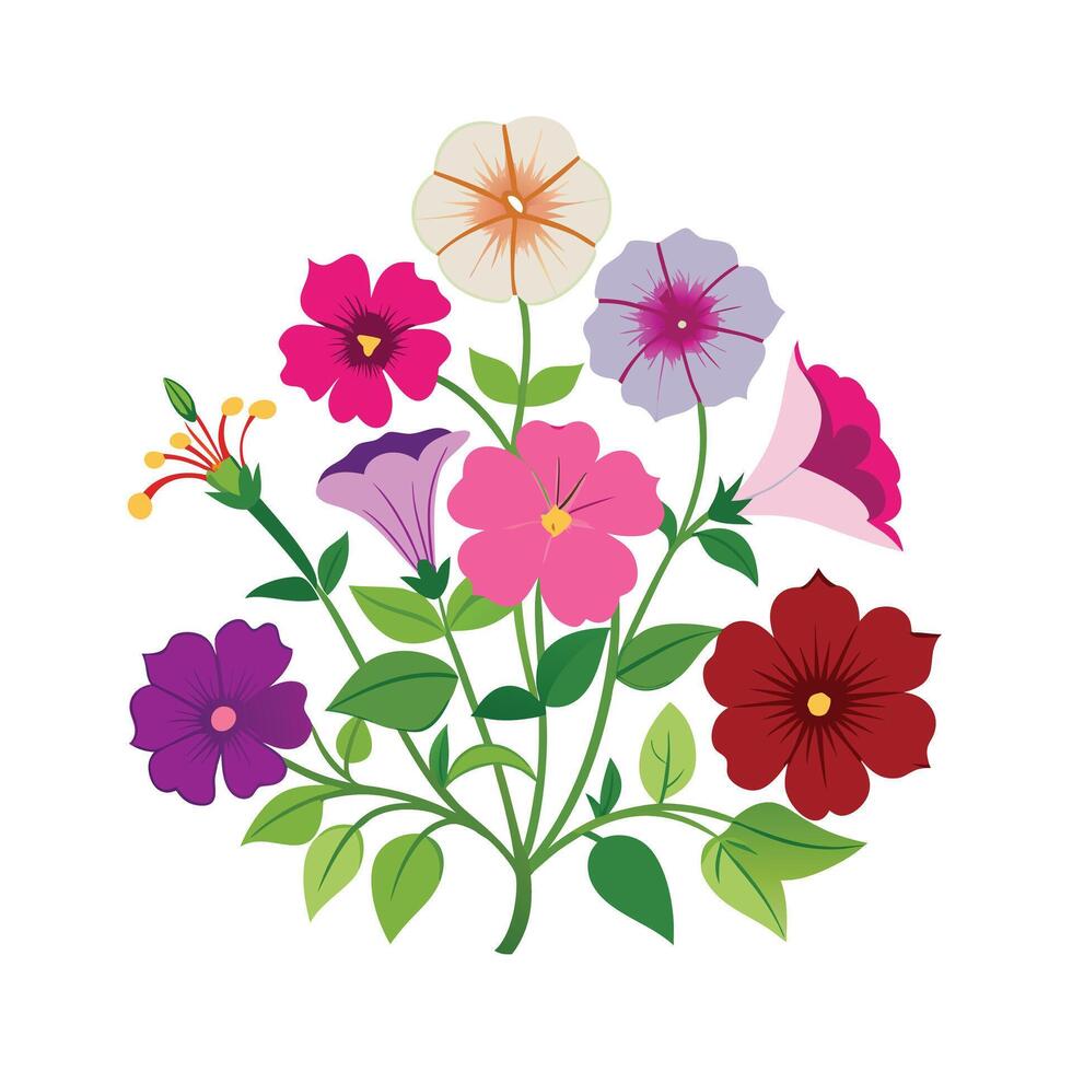 Beautiful Flower Minimalist Floral Illustration vector