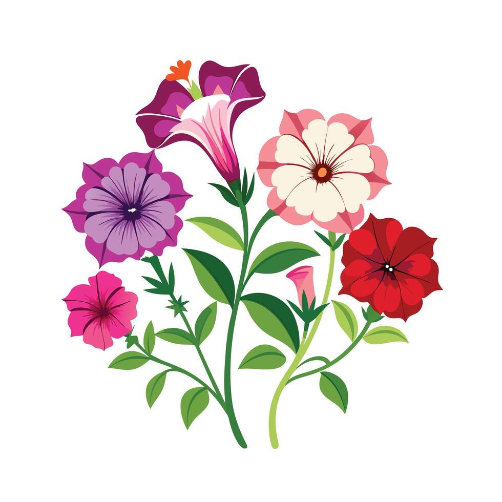 Beautiful Flower Minimalist Floral Illustration vector