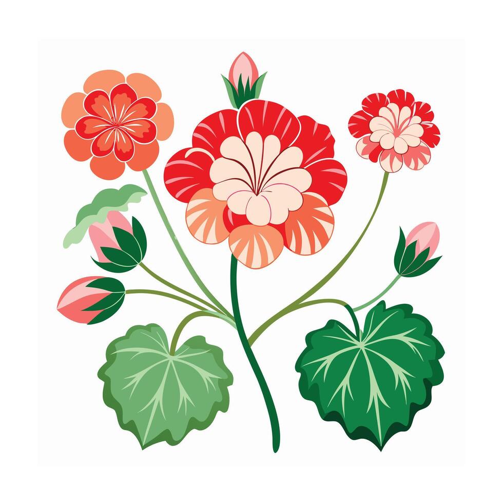 Beautiful Flower Minimalist Floral Illustration vector