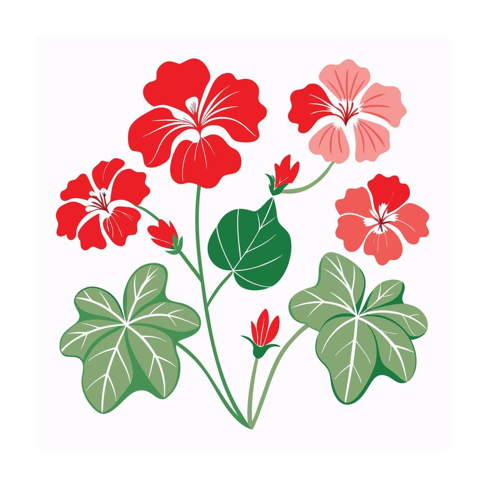 Beautiful Flower Minimalist Floral Illustration vector