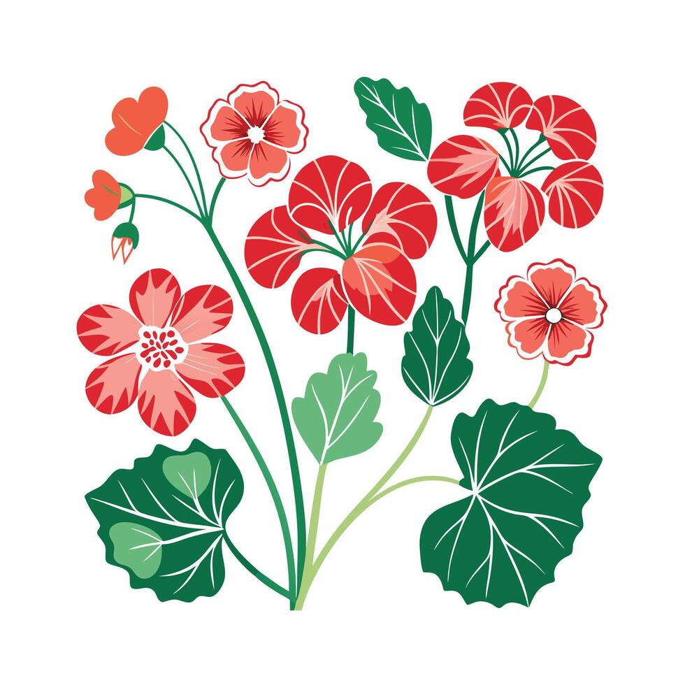 Beautiful Flower Minimalist Floral Illustration vector
