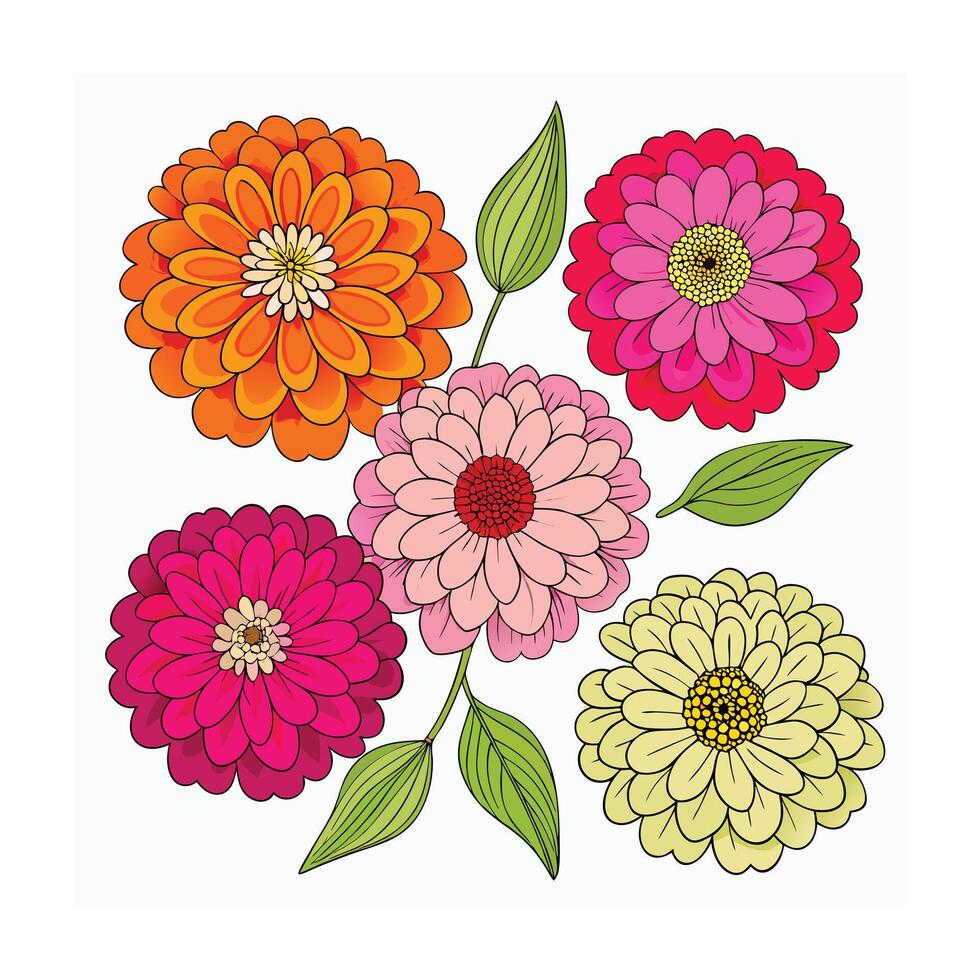 Beautiful Flower Minimalist Floral Illustration vector