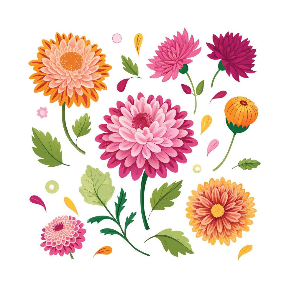 Beautiful Flower Minimalist Floral Illustration vector
