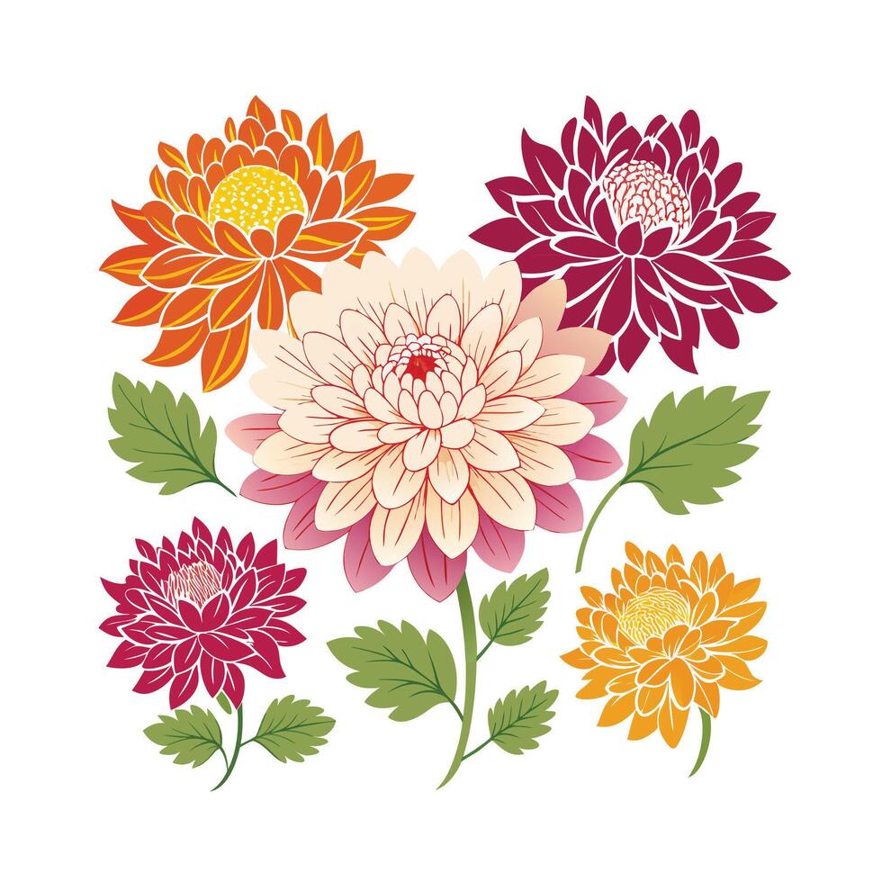 Beautiful Flower Minimalist Floral Illustration vector