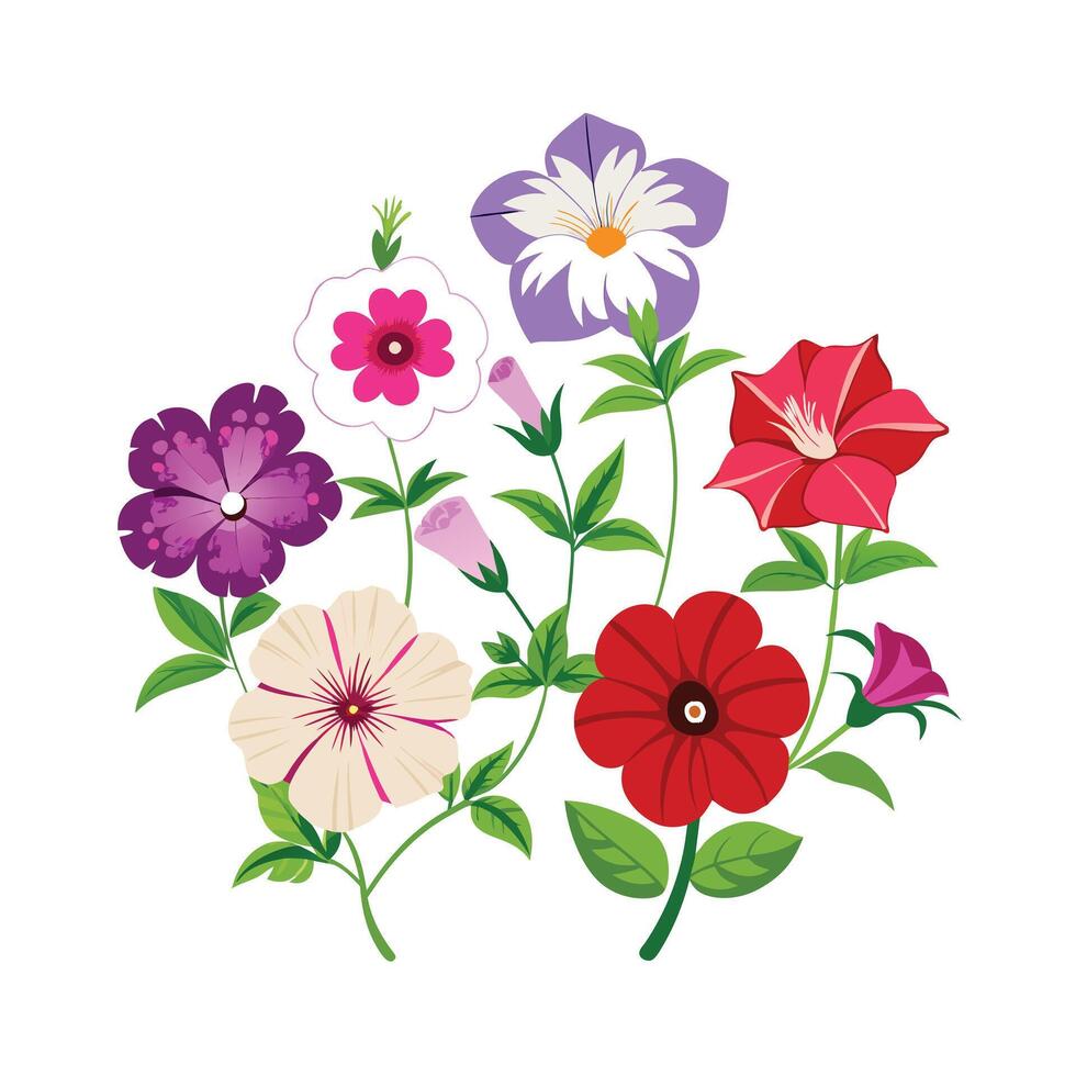 Beautiful Flower Minimalist Floral Illustration vector