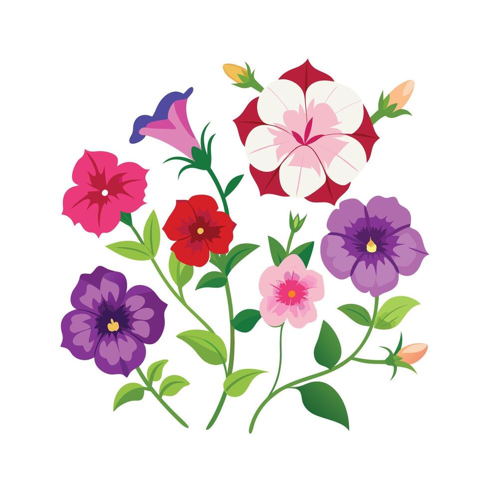 Beautiful Flower Minimalist Floral Illustration vector
