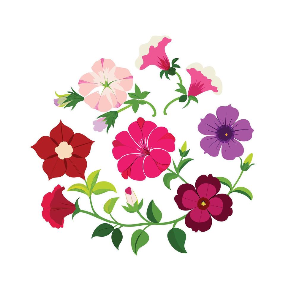 Beautiful Flower Minimalist Floral Illustration vector
