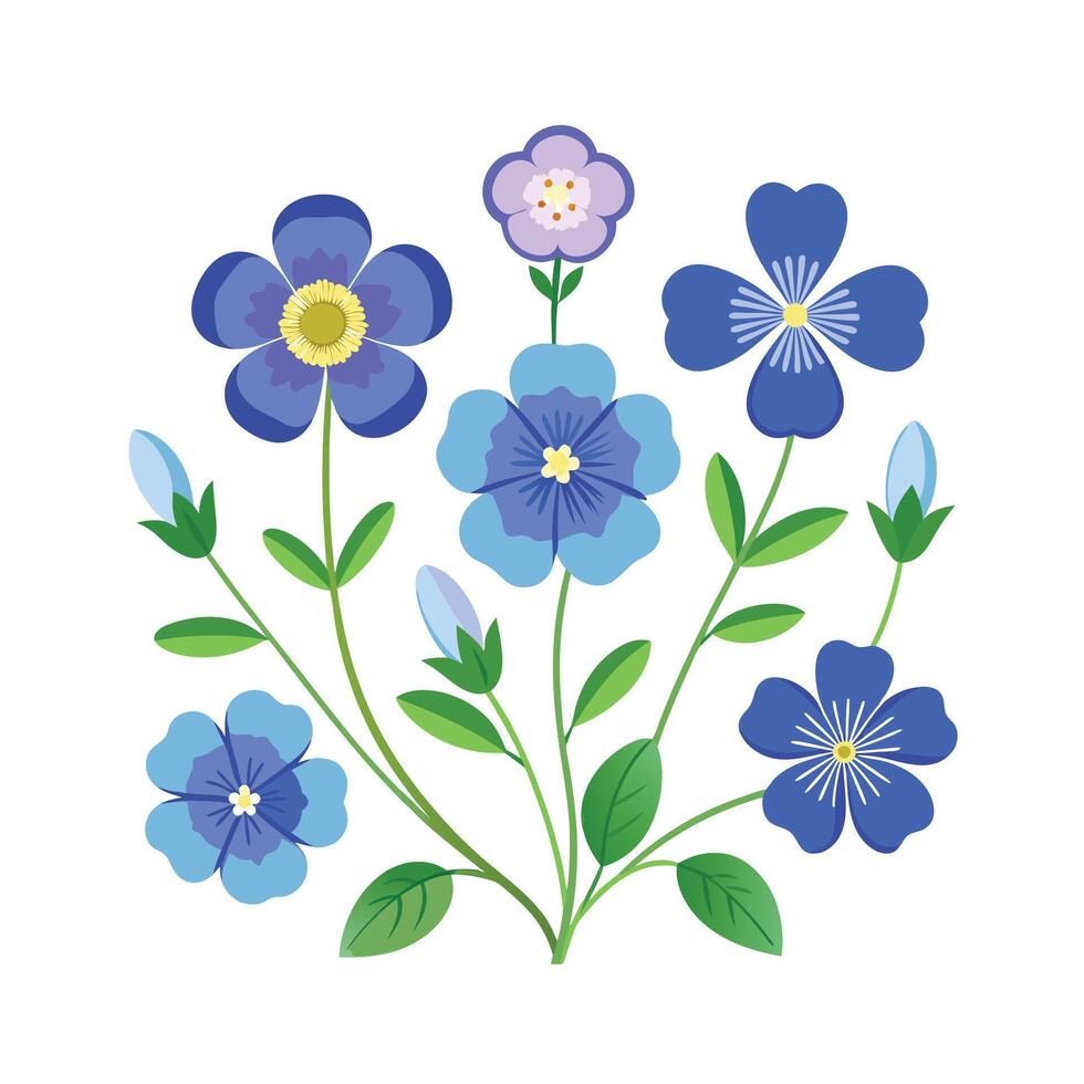Beautiful Flower Minimalist Floral Illustration vector