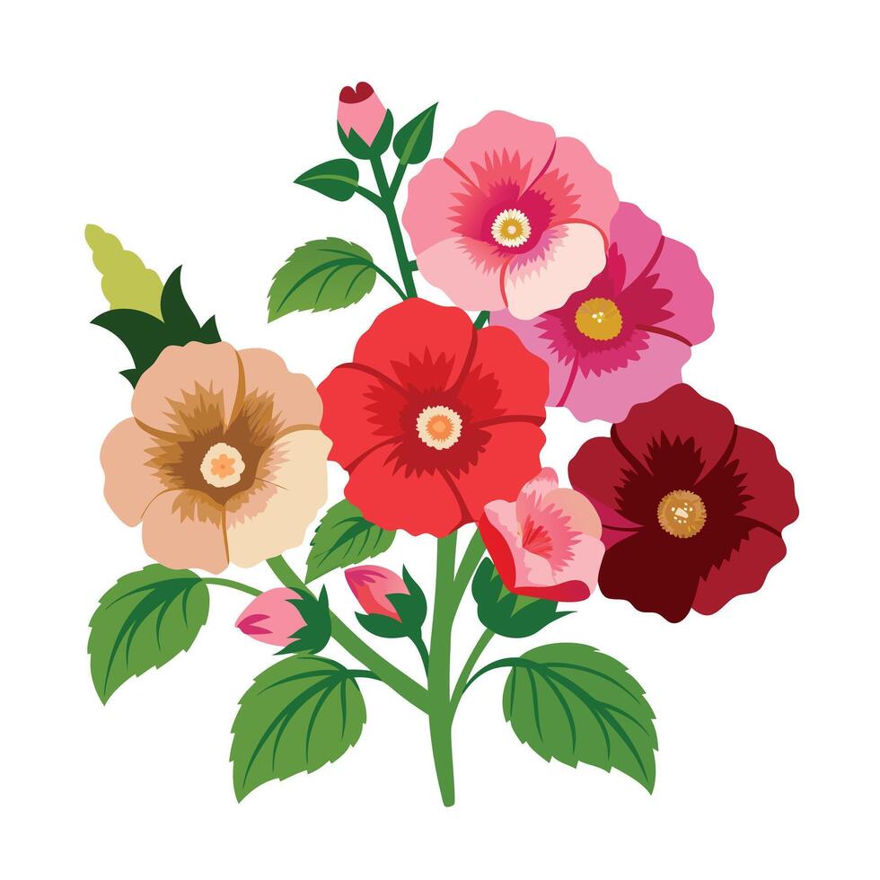 Beautiful Flower Minimalist Floral Illustration vector