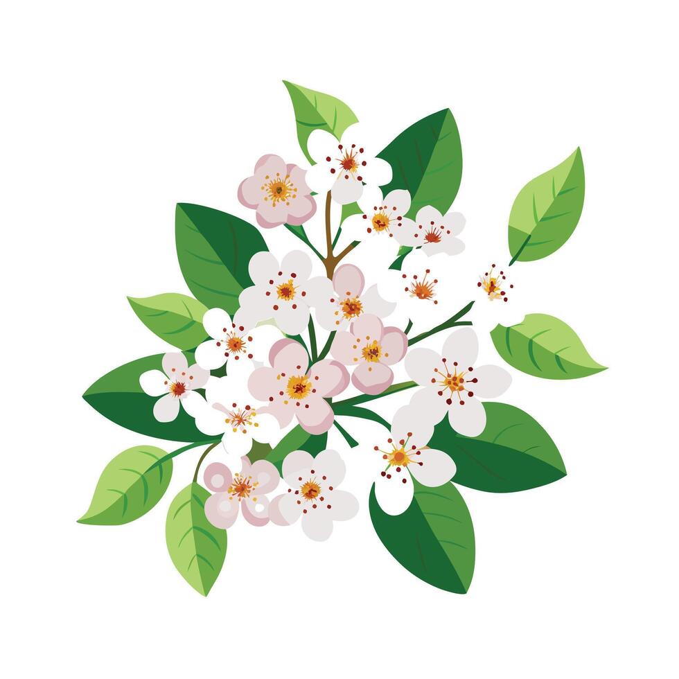 Beautiful Flower Minimalist Floral Illustration vector