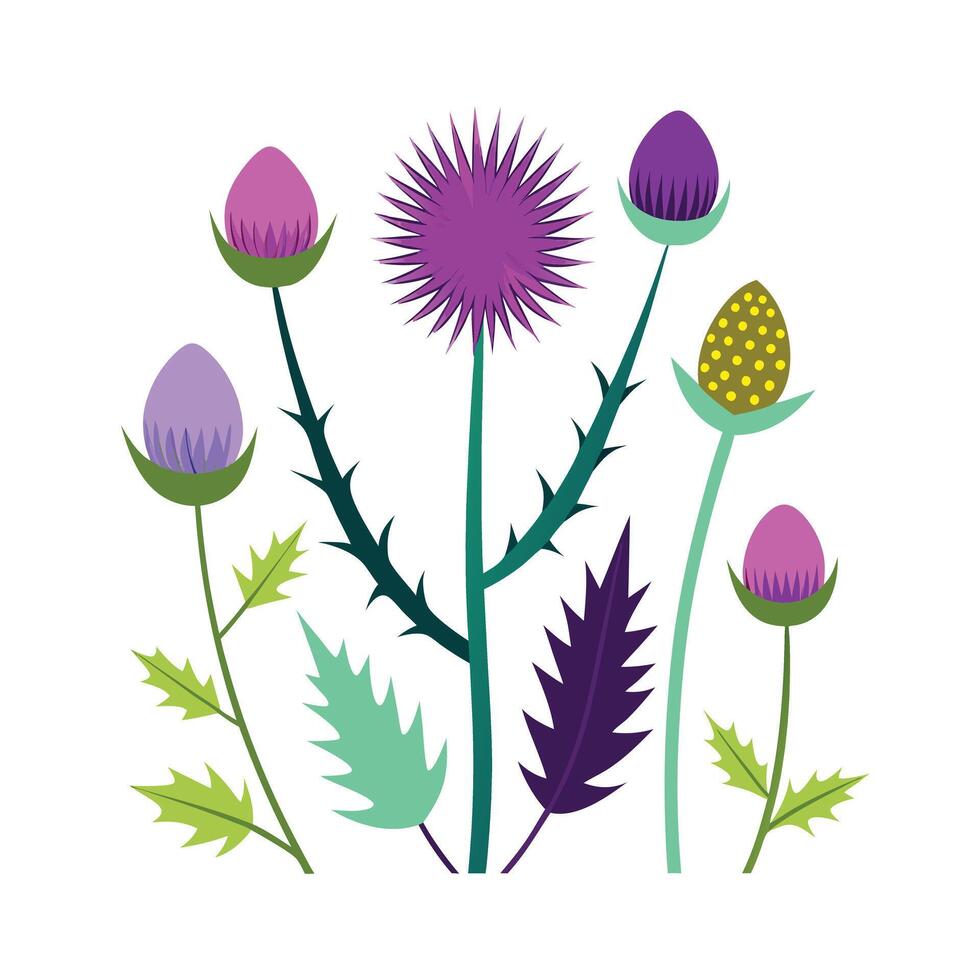 Beautiful Flower Minimalist Floral Illustration vector