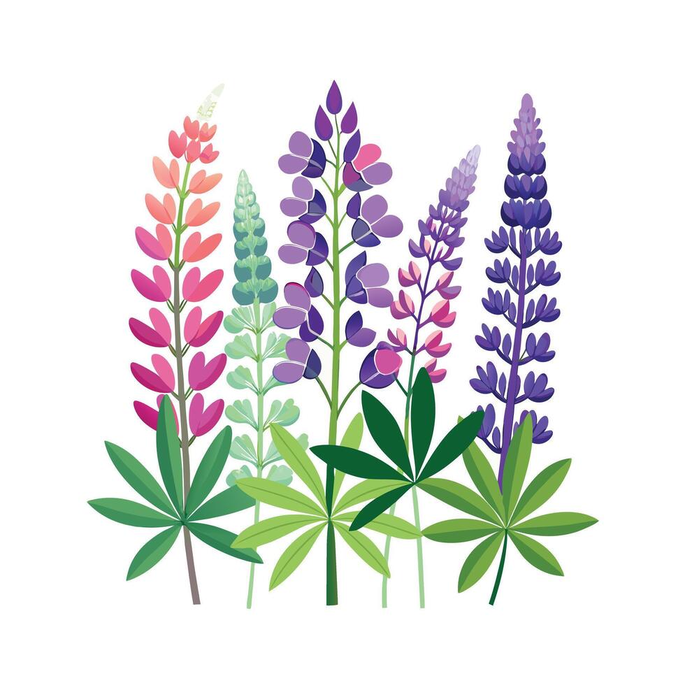 Beautiful Flower Minimalist Floral Illustration vector
