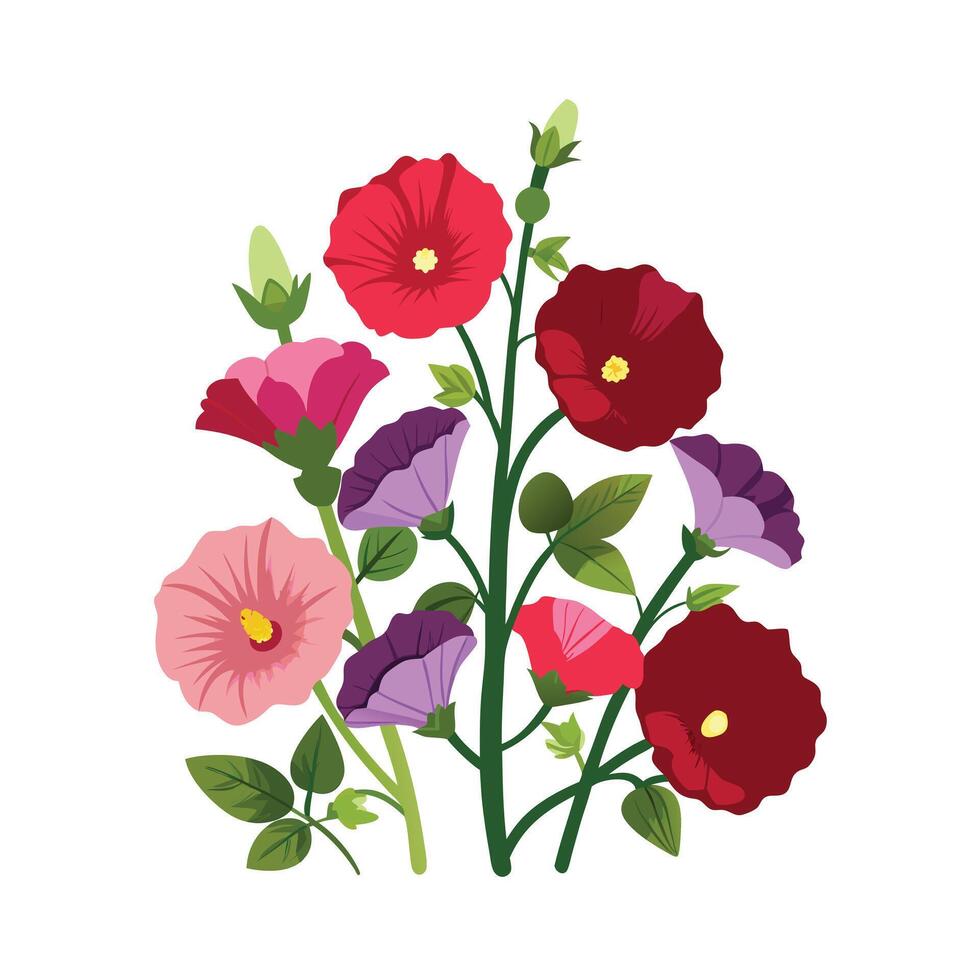 Beautiful Flower Minimalist Floral Illustration vector