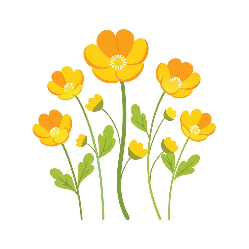 Beautiful Flower Minimalist Floral Illustration vector