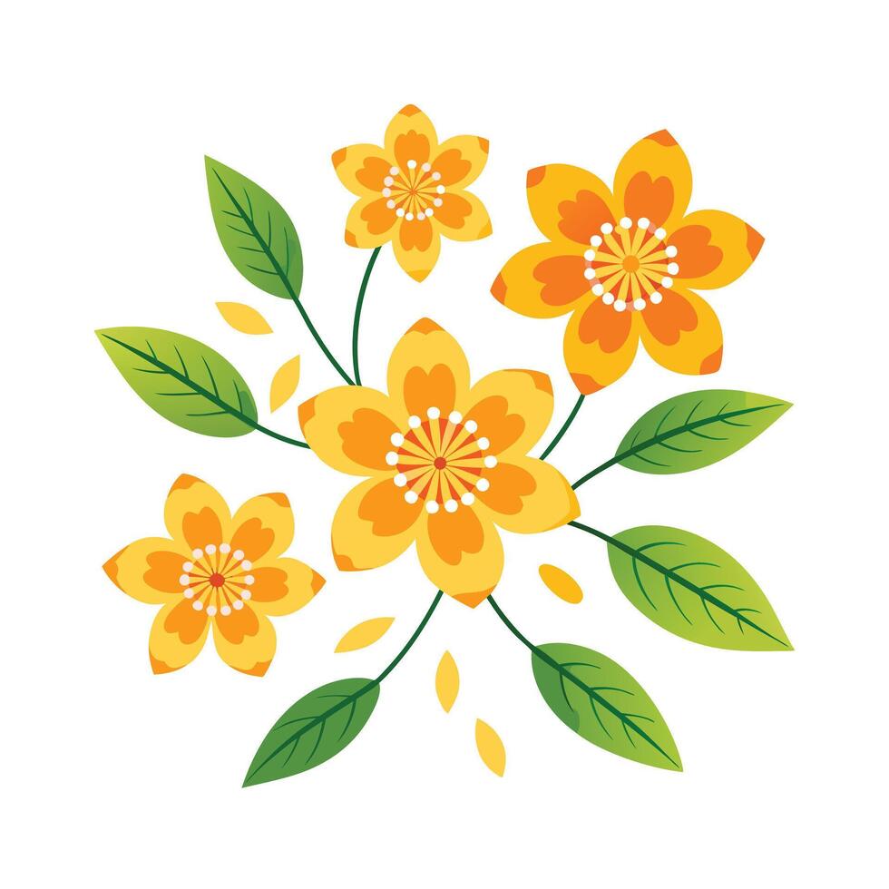 Beautiful Flower Minimalist Floral Illustration vector