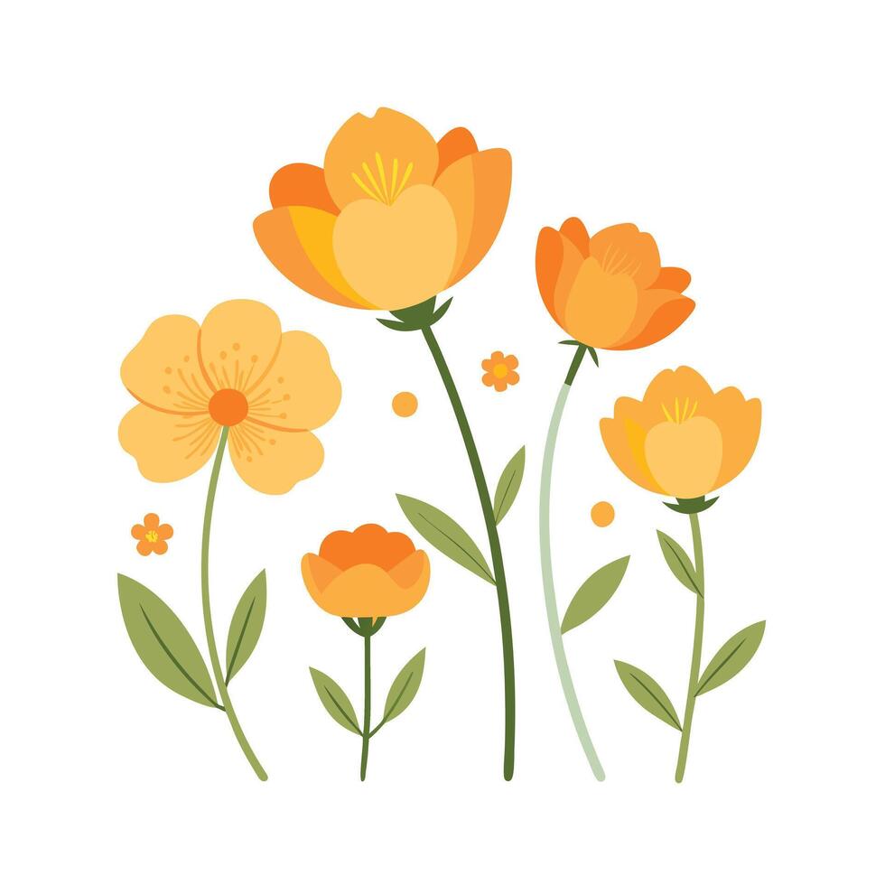 Beautiful Flower Minimalist Floral Illustration vector