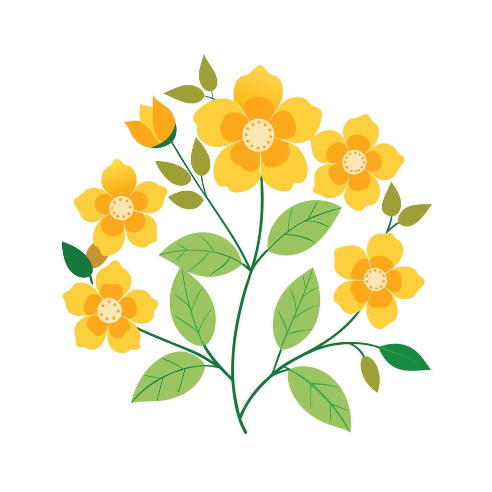 Beautiful Flower Minimalist Floral Illustration vector