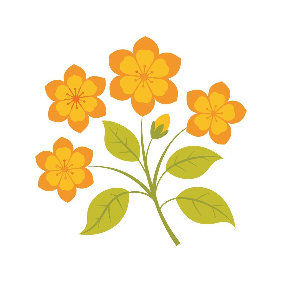 Beautiful Flower Minimalist Floral Illustration vector