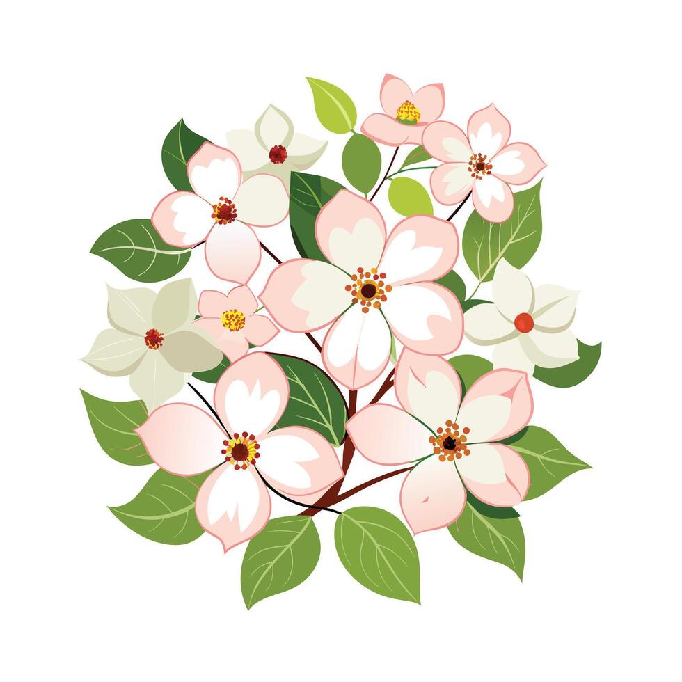 Beautiful Flower Minimalist Floral Illustration vector
