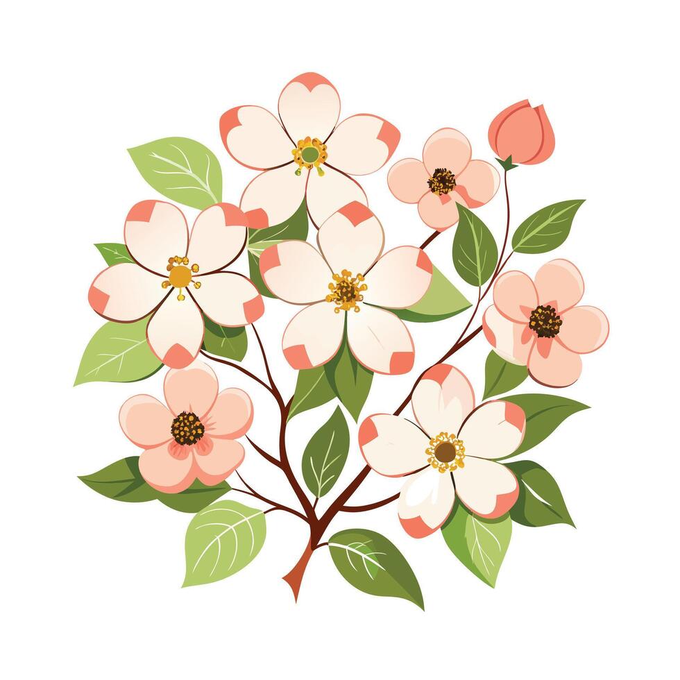 Beautiful Flower Minimalist Floral Illustration vector