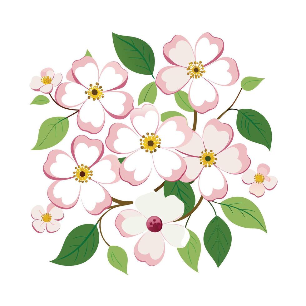 Beautiful Flower Minimalist Floral Illustration vector