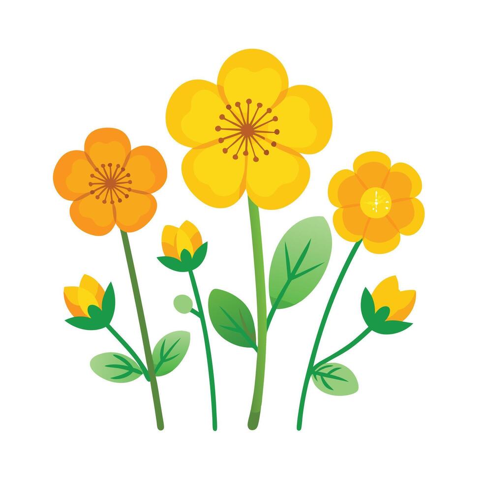 Beautiful Flower Minimalist Floral Illustration vector