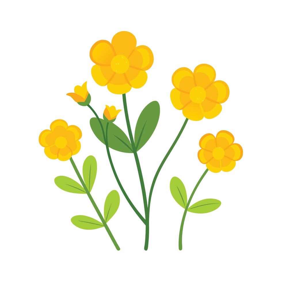 Beautiful Flower Minimalist Floral Illustration vector