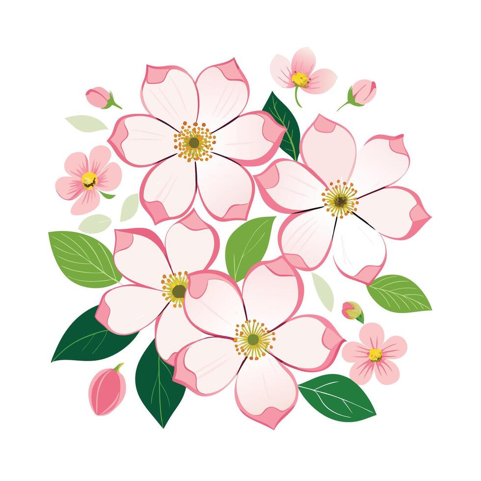 Beautiful Flower Minimalist Floral Illustration vector