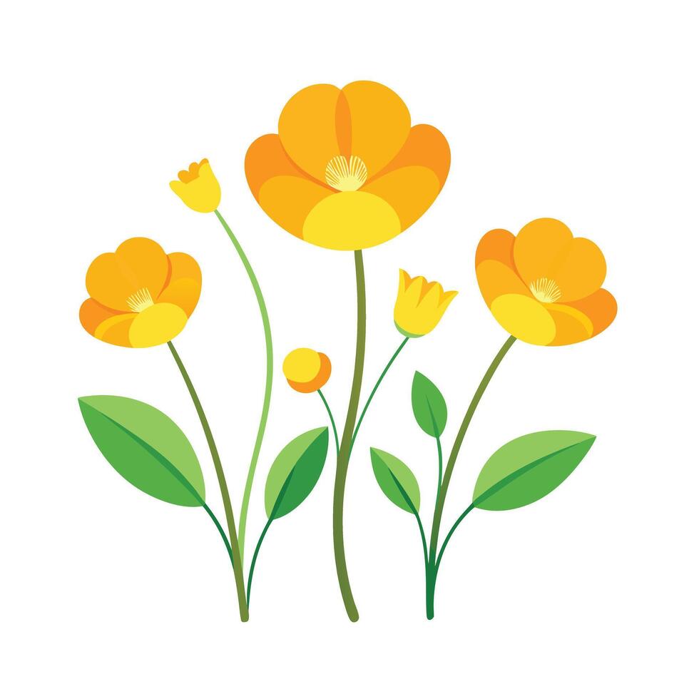 Beautiful Flower Minimalist Floral Illustration vector