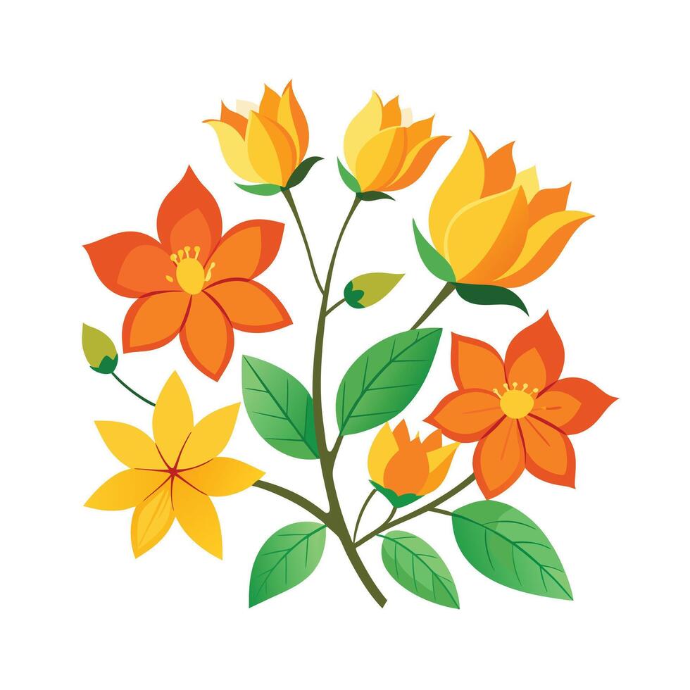 Beautiful Flower Minimalist Floral Illustration vector
