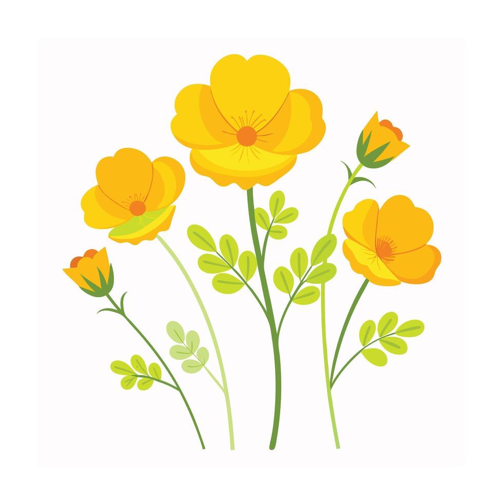 Beautiful Flower Minimalist Floral Illustration vector