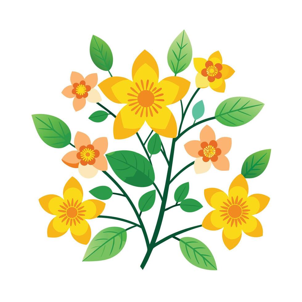 Beautiful Flower Minimalist Floral Illustration vector